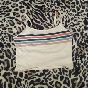 AMERICAN EAGLE Rainbow Cream Croptop/Cami